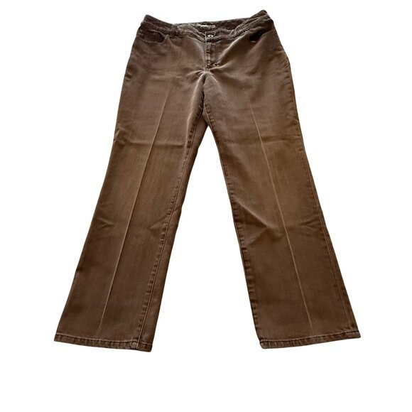 Chicos Platinum Brown Straight-Leg Pants‎ Womens Size 2.5 Short (35x28) Casual - Picture 1 of 12